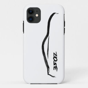 350z Black Silhouette Logo with white background iPhone 11 Case