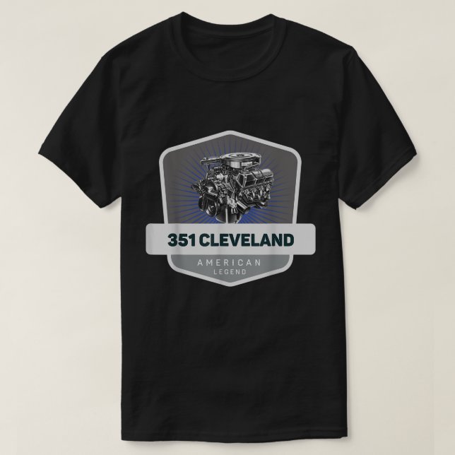 351 Cleveland V8 Muscle Car Legend Engine Retro Lo T-Shirt (Design Front)