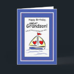 3541 Great Grandson Religious Sailboat Birthday Card<br><div class="desc">Perfect card for Great Grandson on his birthday.</div>