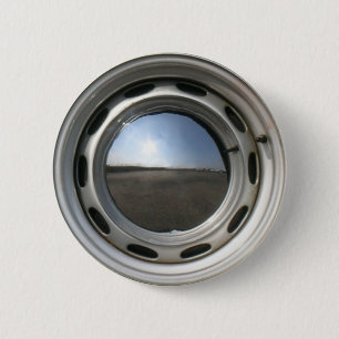 356 Classic car wheel (rim) with chrome hubcap 2 Inch Round Button