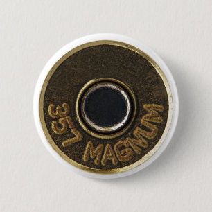 357 Magnum brass shell casing 2 Inch Round Button