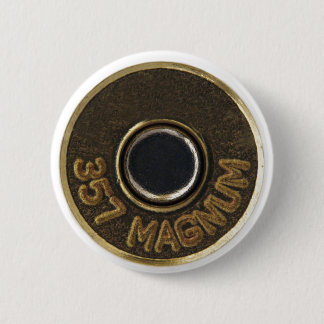 357 Magnum brass shell casing 2 Inch Round Button