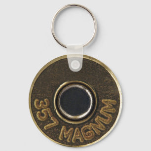357 Magnum brass shell casing Keychain