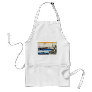 35. 吉田宿, 広重 Yoshida-juku, Hiroshige, Ukiyo-e Standard Apron