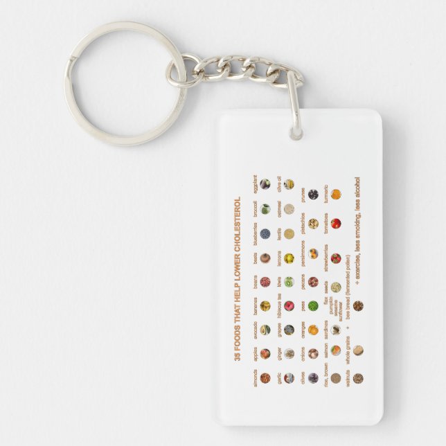 35 Best Foods that help lower cholesterol Keychain (Front)