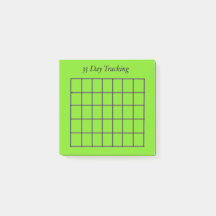 35 Day Tracker Green Sticky Notes