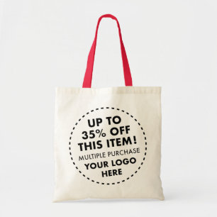 35% OFF Bulk Buy Discount Red Handles Custom Tote Bag