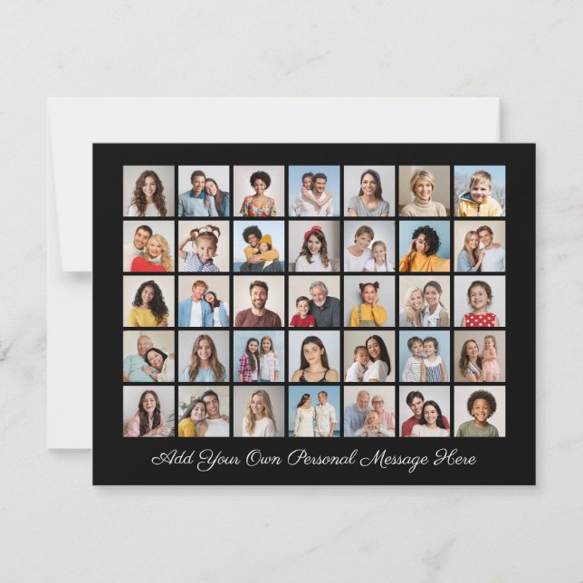 35 Photo Collage Add Your Own Greeting Holiday Card (Front)