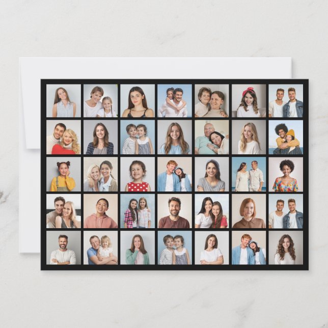 35 Photo Collage Editable Colour Greeting Card (Front)