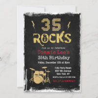 35 Rocks Rock Star Invitation Anniversaire