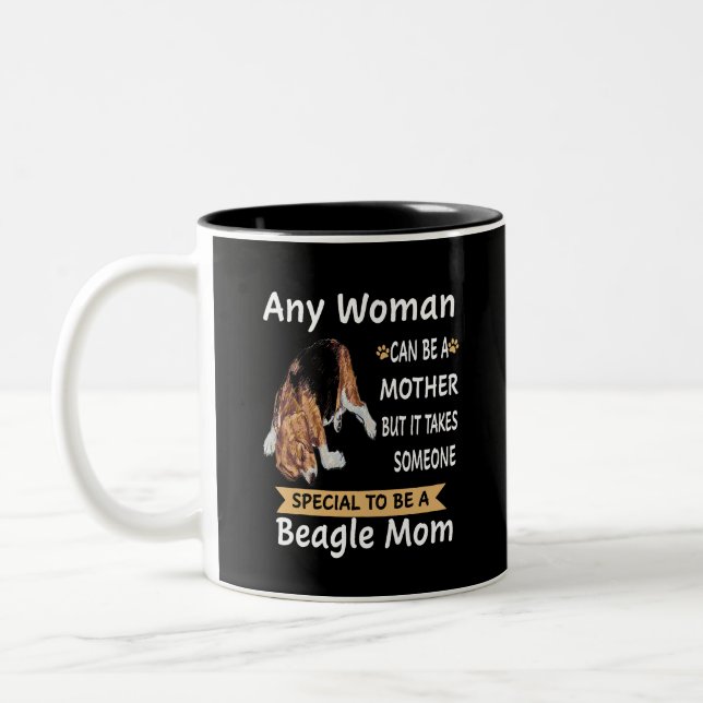35 Special To Be A Beagle Mom Two-Tone Coffee Mug (Left)