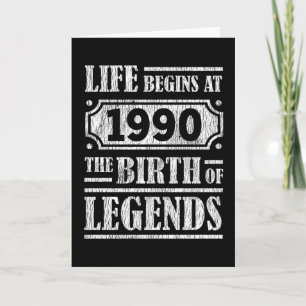 35 Year Old 1990 Birth Of Legend 35th Birthday Card