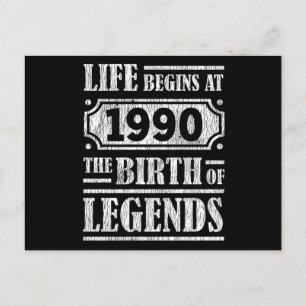 35 Year Old 1990 Birth Of Legend 35th Birthday Postcard