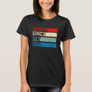 35 Year Old Awesome Since July 1988 35th Birthday T-Shirt