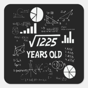 35 Year Old Bday Math Teacher 35th Birthday Gift Square Sticker