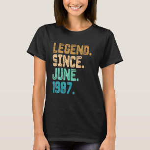 35 Year Old Legend Since June 1987 35th Birthday V T-Shirt