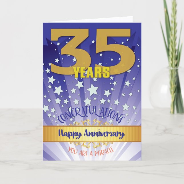 35 Year Recovery Anniversary Bold Numeral Card (Front)