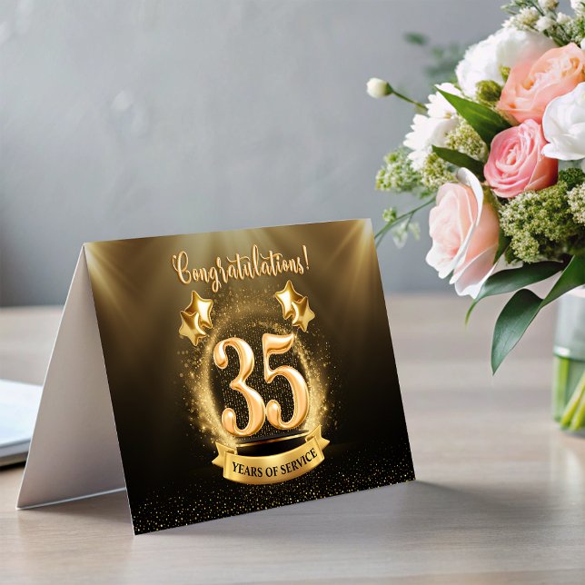 35 Years Employee Milestone Anniversary Fold Card (35 Years Employee Milestone Anniversary Fold Card)