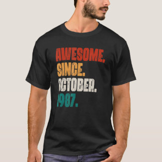 35 Years Old  Awesome Since October 1987 35th Birt T-Shirt