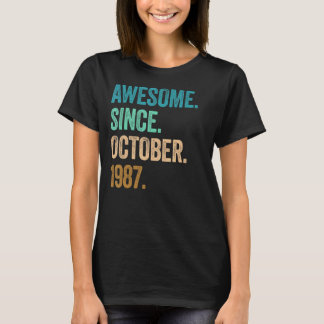 35 Years Old Awesome Since October 1987 35th Birth T-Shirt