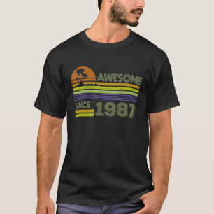 35 Years Old Men Women Awesome Since 1987 T-Shirt