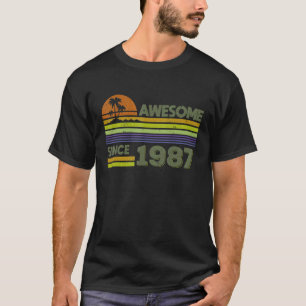 35 Years Old Men Women Awesome Since 1987 T-Shirt