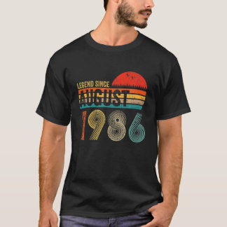 35 Years Old Retro Birthday Gift Legend Since Augu T-Shirt