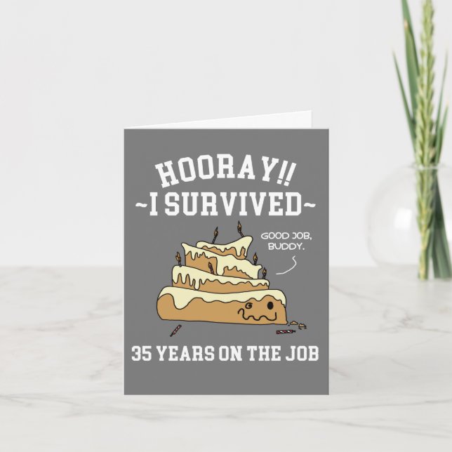 35 Years on the Job 35th Work Anniversary Card (Front)