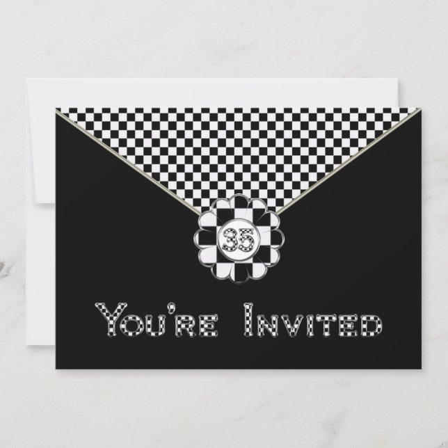 35e ANNIVERSAIRE INVITATION DE FÊTE - NOIR / WHT E (Devant)
