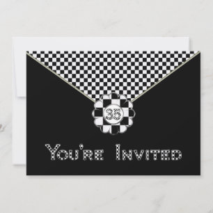 35e ANNIVERSAIRE INVITATION DE FÊTE - NOIR / WHT E