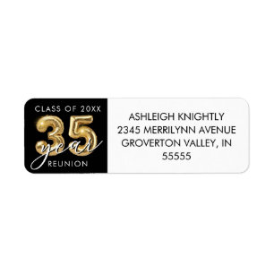 35e classe Reunion Black Gold Balloon Numbers
