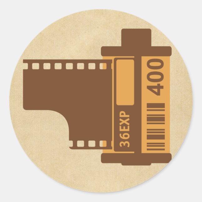 35mm Film Analogue Design Classic Round Sticker (Front)