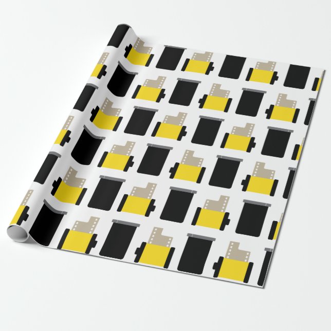 35mm roll of film and cannister wrapping paper (Unrolled)