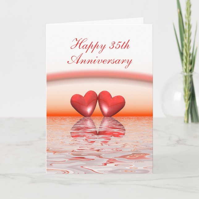 35th Anniversary Coral Hearts Card (Front)
