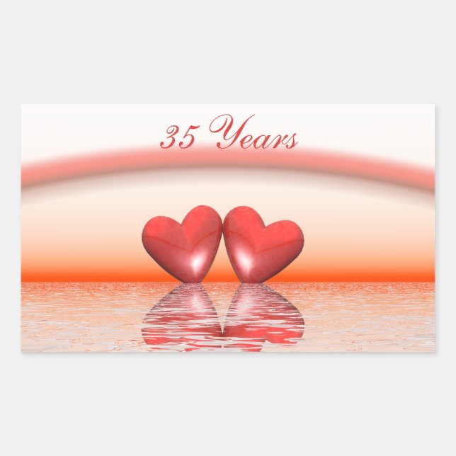 35th Anniversary Coral Hearts Sticker (Front)