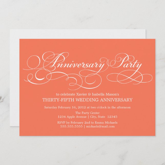35th Anniversary | Coral Invitation (Front/Back)