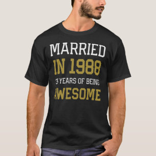 35th Anniversary for Men Married In 1988 Couples H T-Shirt