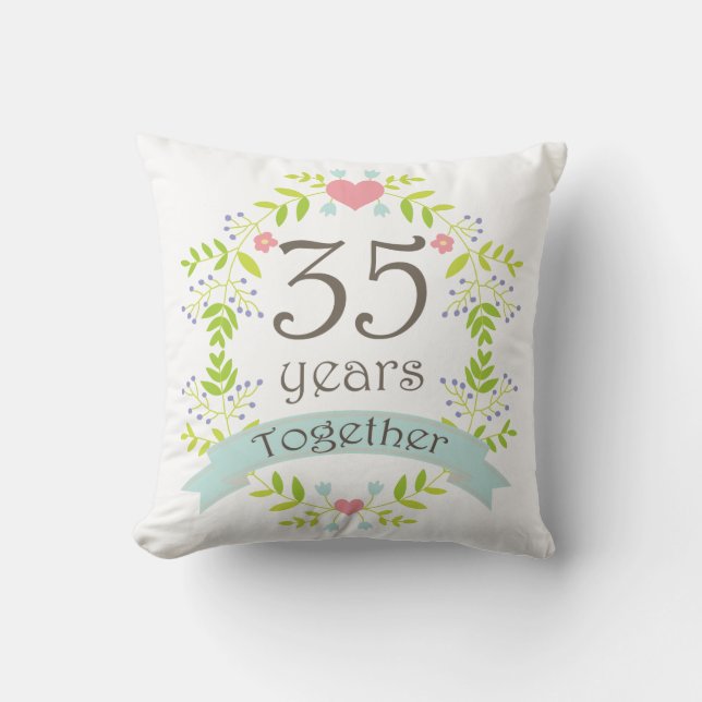 35th Anniversary Gift Throw PIllow (Front)
