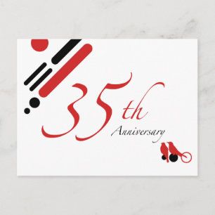 35th Anniversary (mod birds) Postcard