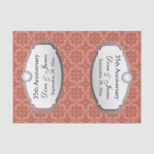 35th Anniversary Wedding Anniversary Coral Z22 Tissue Paper