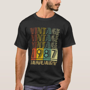 35Th Birthday 35 Years Old Decoration Vintage Janu T-Shirt