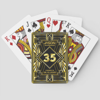 35th Birthday Art Deco Gold Black Great Gatsby Playing Cards