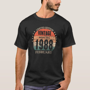 35th Birthday Awesome Since February 1988 35 Year T-Shirt