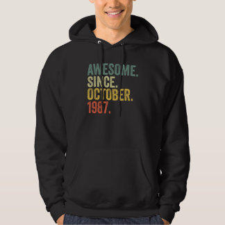 35th Birthday Awesome Since October 1987 35 Year O Hoodie