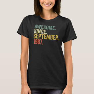 35th Birthday Awesome Since September 1987 35 Year T-Shirt