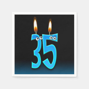 35th Birthday Candles with Eyeballs Napkin