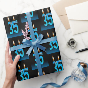 35th Birthday Candles with Eyeballs   Wrapping Paper