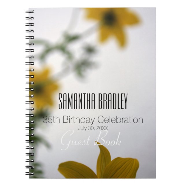 35th Birthday Celebration Floral Guest Book (Front)