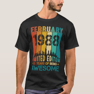 35th Birthday February 1988 35 Years Of Being Awes T-Shirt