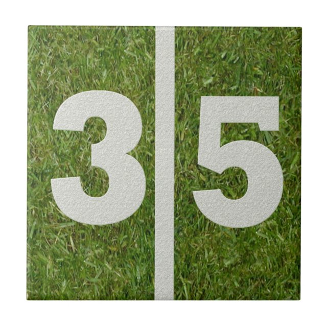 35th Birthday Football Customizable Tile (Front)